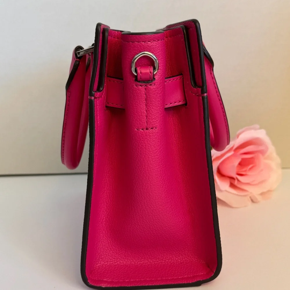 Michael Kors Dragonfruit Hamilton Small Signature Logo Satchel - Picture 11 of 12
